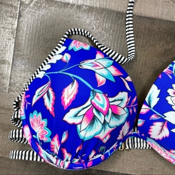 NWOT Shade & Shore Multicolored Floral Bikini Top 34D - Picture 2 of 9